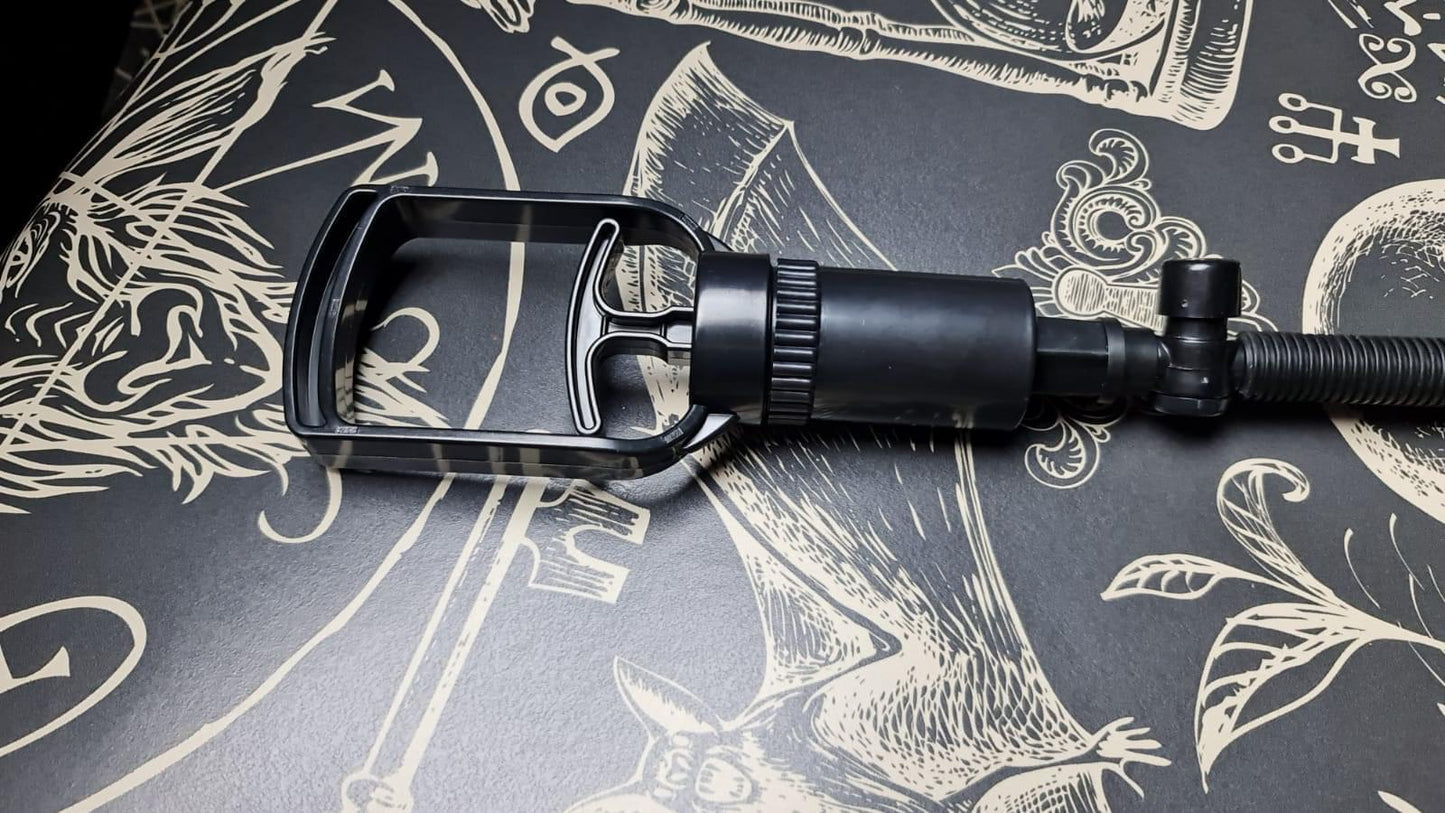 BDSM penis pump, adjustable opening, manual lever trigger