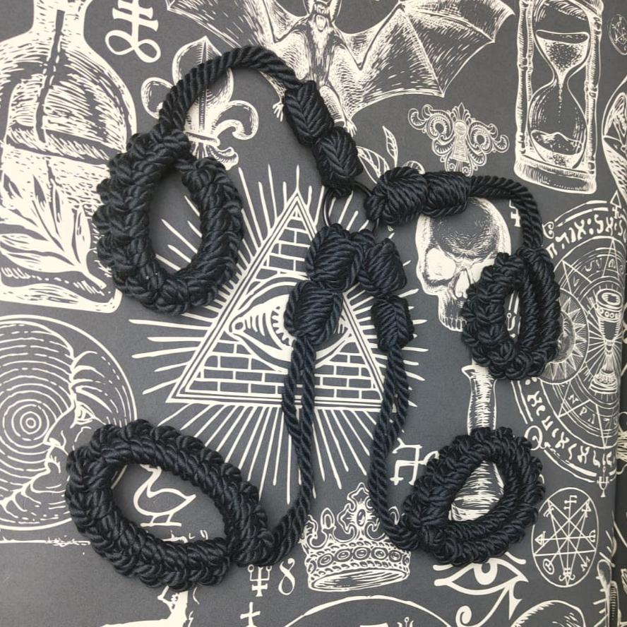 Rope hog tie set - quick and easy, black, bondage, beginner, quick release, rope play, BDSM, kink, fetish, shibari