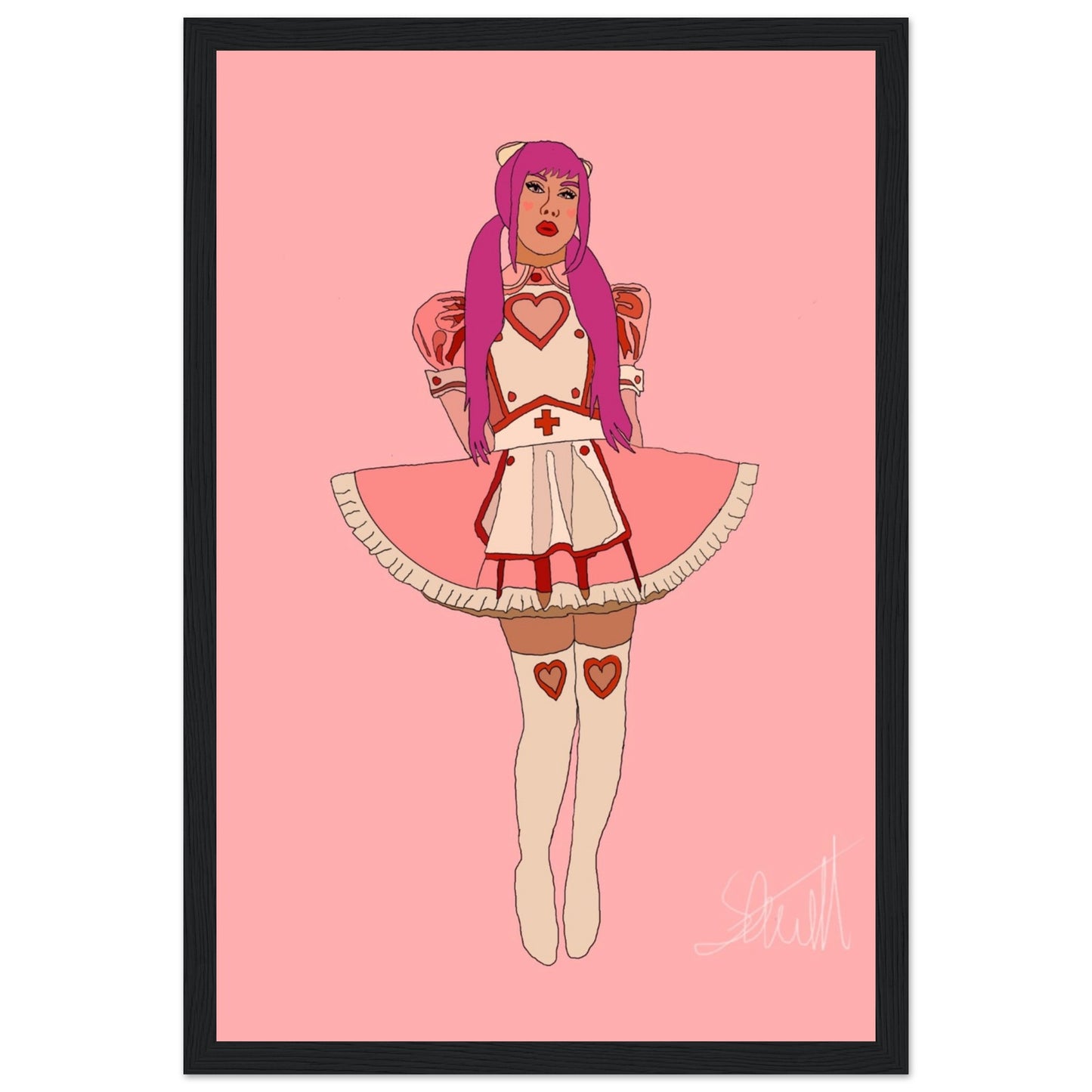 Mistress Bubblegum - Classic Semi-Glossy Paper Wooden Framed Poster