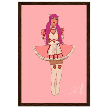 Mistress Bubblegum - Classic Semi-Glossy Paper Wooden Framed Poster