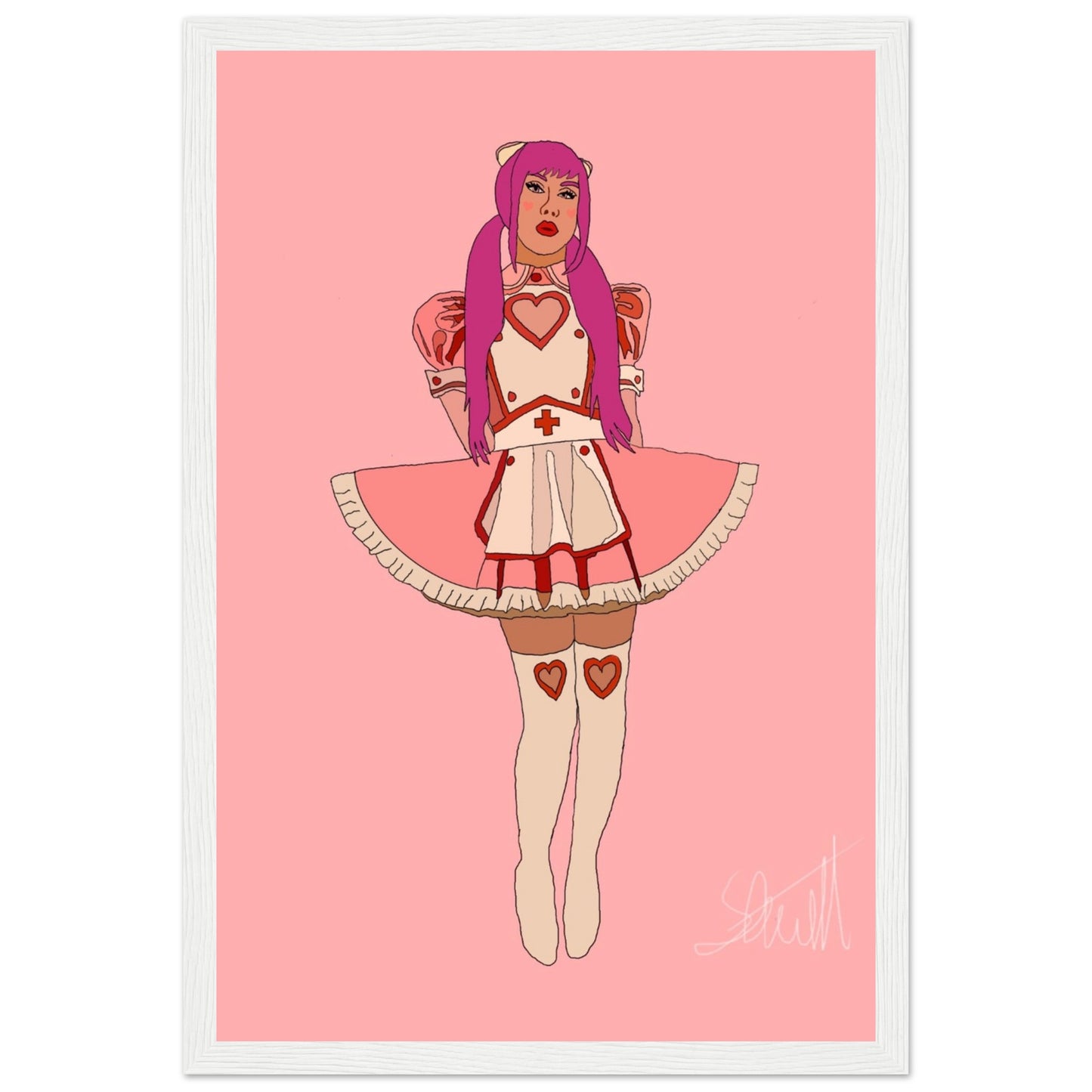 Mistress Bubblegum - Classic Semi-Glossy Paper Wooden Framed Poster