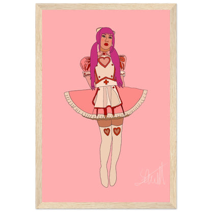 Mistress Bubblegum - Classic Semi-Glossy Paper Wooden Framed Poster