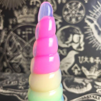 BDSM Fantasy Rainbow Unicorn Horn Monster Dildo - cute, pretty