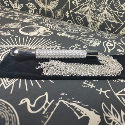 BDSM Chain Flogger - blingy, bedazzled, temperature play, extreme, thuddy, stingy, impact toy,