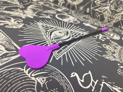 BDSM Heart spanker silicone riding crop whip - easy clean, cute, ddlg, stingy